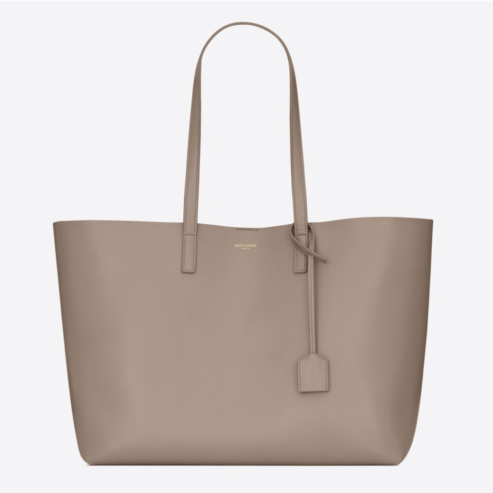 🔥🔥🔥AUTHENTIC YSL Saint Laurent Shopping Leather Tote Shoulder Bag With Pouch